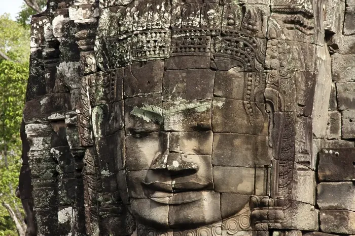Framed Print : Face tower, detail, the Bayon, temple Framed Print : Face tower, detail, the Bayon, temple