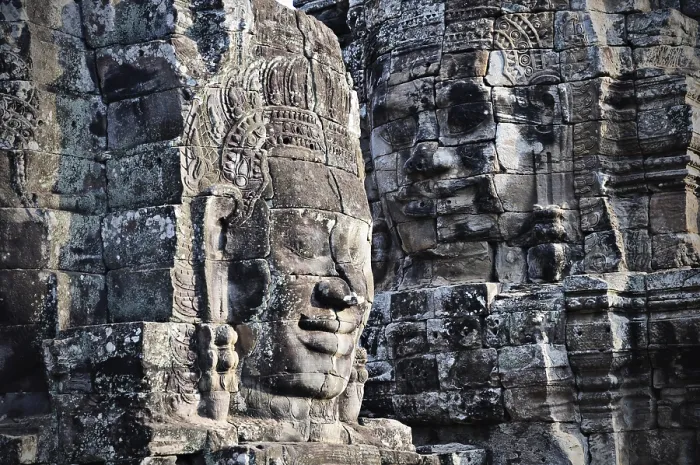 Framed Print : Faces of Lokesvara, Bayon temple