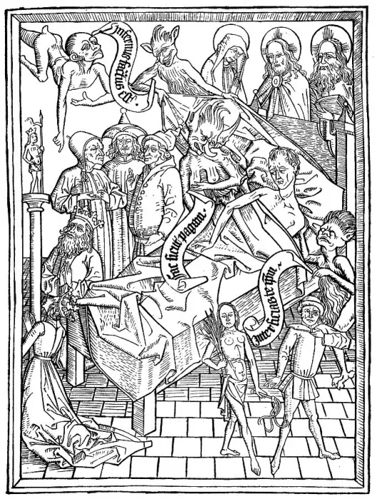 Framed Print : Facsimile of the third and fourth pages of the first printed Latin edition of the Bible of the Poor Framed Print : Facsimile of the third and fourth pages of the first printed Latin edition of the Bible of the Poor