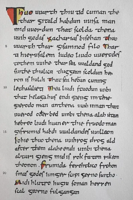 Framed Print : The facsimile from the manuscript of Heliand Framed Print : The facsimile from the manuscript of Heliand