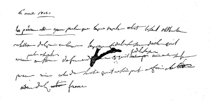 Framed Print : Facsimile of Napoleon's abdication document on 6 silver hake (1814)