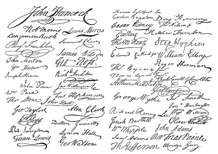 Framed Print : Facsimile of the signatures of the Declaration of Independence of the United States of America or The Unanimous Framed Print : Facsimile of the signatures of the Declaration of Independence of the United States of America or The Unanimous