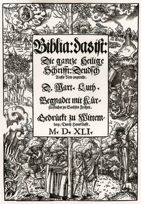 Framed Print : Facsimile of the title page, Luther Bible Framed Print : Facsimile of the title page, Luther Bible