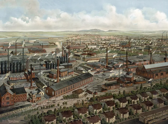 Framed Print : Factory buildings of an industrial plant