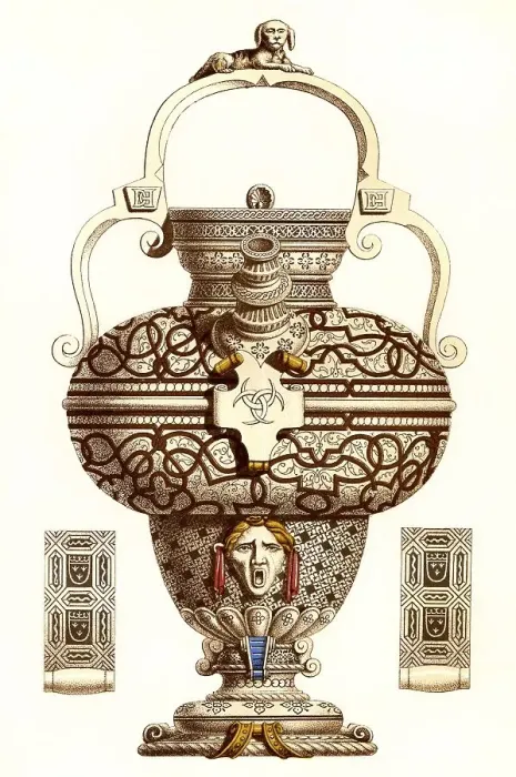 Framed Print : Faience bottle of Henry II, 16th century