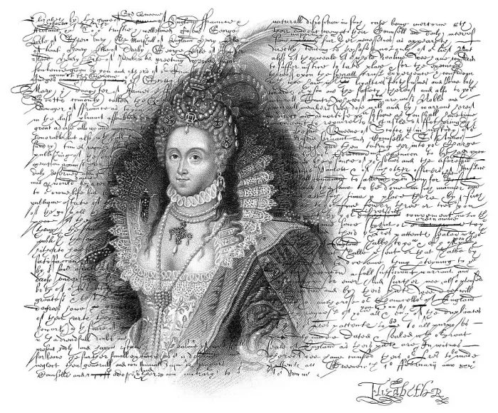 Framed Print : Faksimile des Hinrichtungsbefehls fuer Maria Stuart
