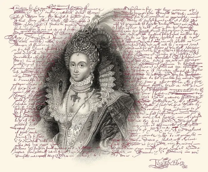 Framed Print : Faksimile des Hinrichtungsbefehls fuer Maria Stuart