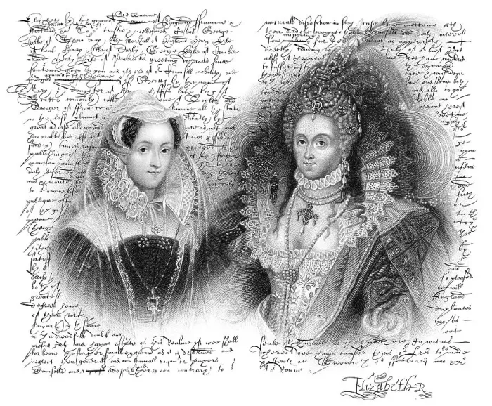 Framed Print : Faksimile des Hinrichtungsbefehls fuer Maria Stuart