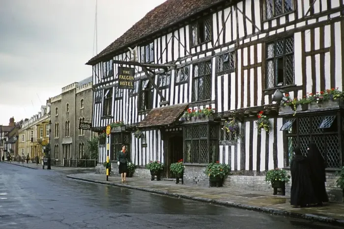 Framed Print : The Falcon Hotel, half-timbered building, Stratford upon Avon, Warwickshire, England, United Kingdom in 1961 now Hotel Indigo