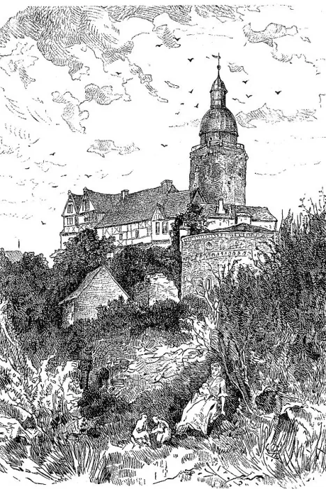 Framed Print : Falkenstein Castle, a high medieval hilltop castle in the Harz Mountains
