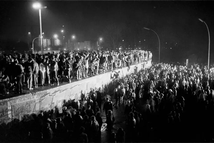 Framed Print : Fall of the Berlin Wall, on the night of the 9th November