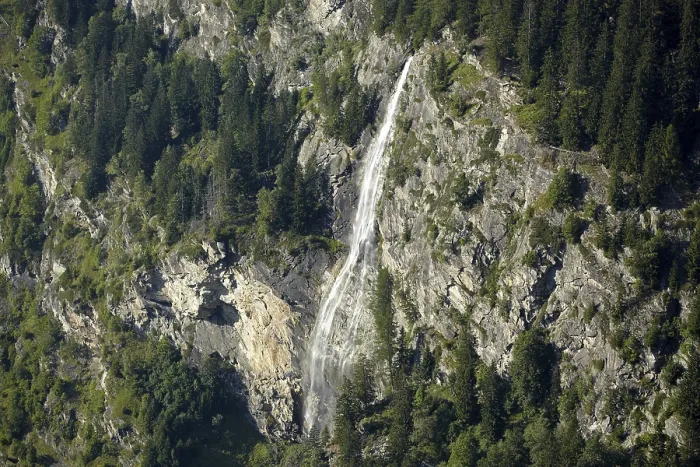 Framed Print : Fallbach waterfall, Malta, aerial view Framed Print : Fallbach waterfall, Malta, aerial view