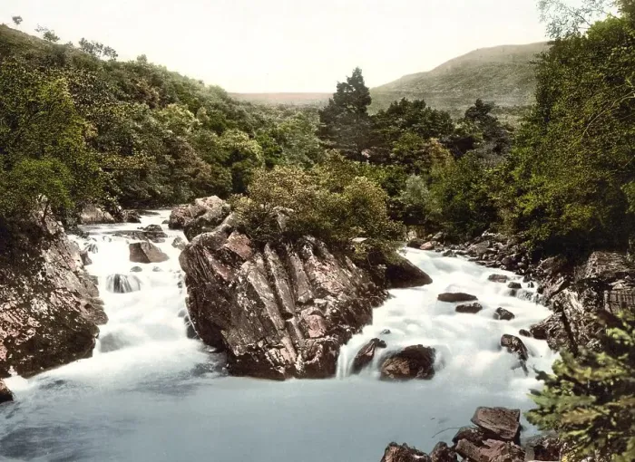 Framed Print : Falls of Leny are a series of waterfalls in the Trossachs in Scotland on the course of the Garbh Uisge