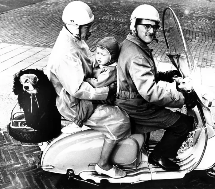 Framed Print : Family with dog on motorcycle, Mexico City Framed Print : Family with dog on motorcycle, Mexico City