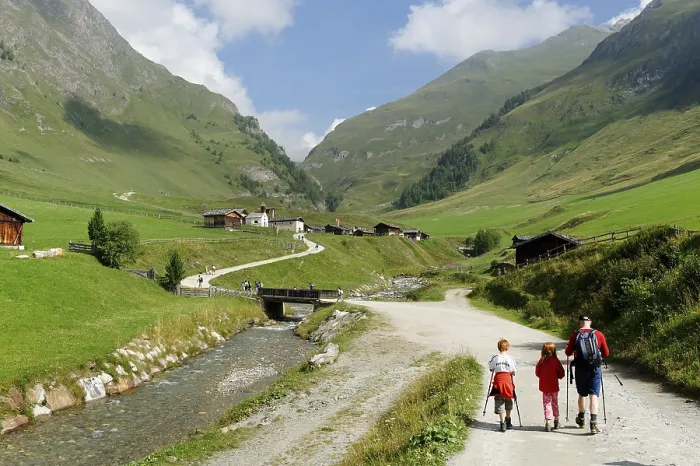 Framed Print : Family hiking, mountaineering in Fanealm