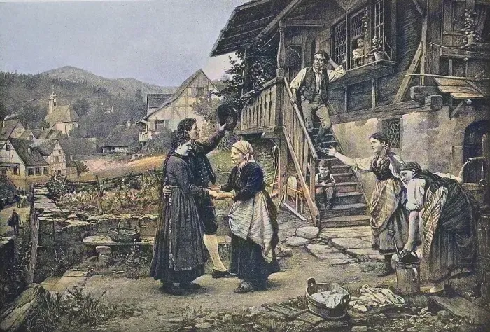 Framed Print : Family Welcomes the Visitor and the Visitors Framed Print : Family Welcomes the Visitor and the Visitors