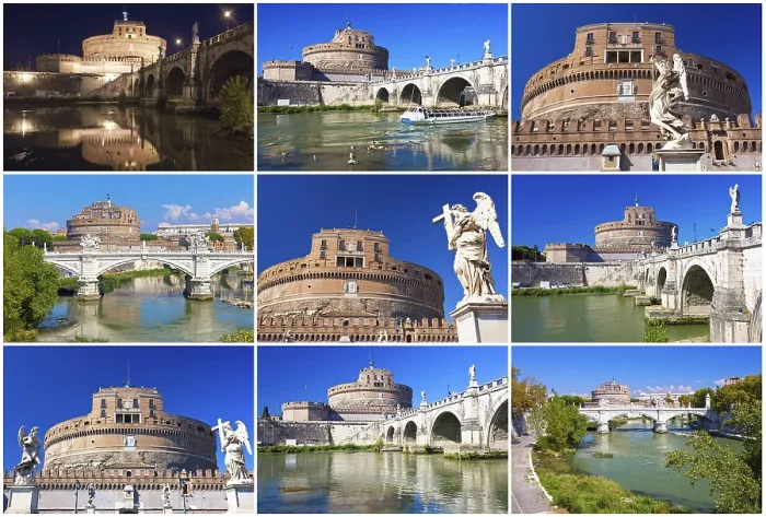 Framed Print : Famous Saint Angel castle and bridge over Tiber river in Rome Framed Print : Famous Saint Angel castle and bridge over Tiber river in Rome
