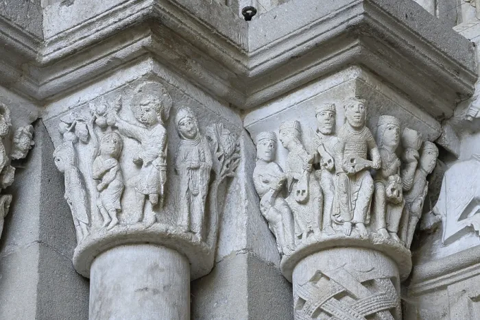 Framed Print : Famous tympanum of Saint-Lazare Cathedral
