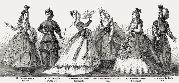 Framed Print : Fancy dress costumes, Ball with the comte Walewski Framed Print : Fancy dress costumes, Ball with the comte Walewski