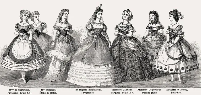 Framed Print : Fancy dress costumes, Tuileries Ball