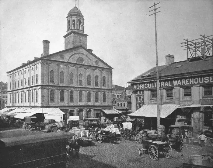 Framed Print : Faneuil Hall in the City of Boston