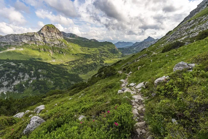 Framed Print : Fantastic hike in the Lechquellen Mountains in Vorarlberg Austria near Lech
