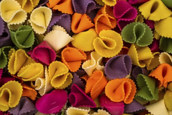 Framed Print : Farfalle, multi colored pasta, Canada