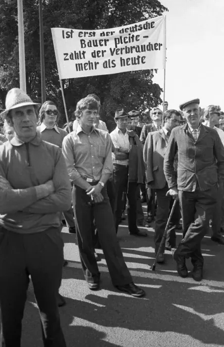 Framed Print : Farmers marched with their tractors to a protest in Aachen on 17