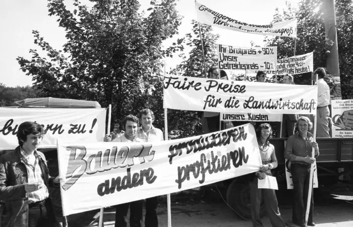 Framed Print : Farmers marched with their tractors to a protest in Aachen on 17