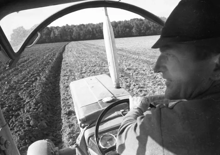 Framed Print : Farmers working in the fields in Muensterland on 10 Framed Print : Farmers working in the fields in Muensterland on 10