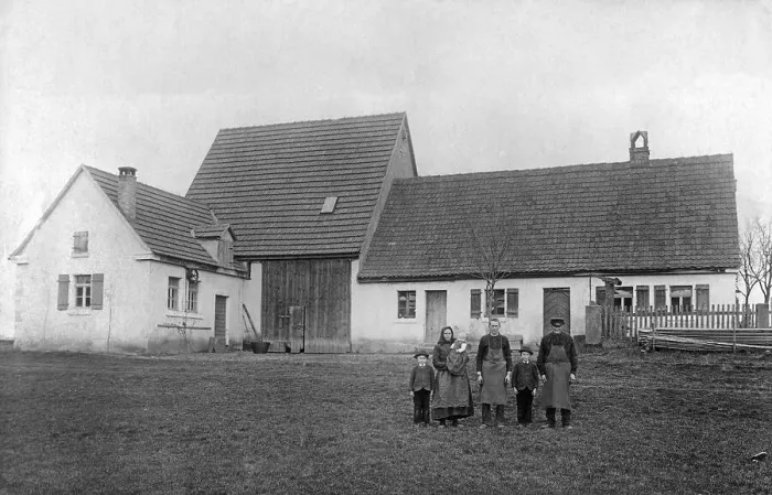 Framed Print : Farmhouse, historical image, ca. 1932