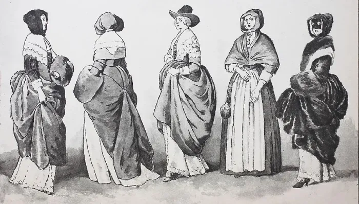 Framed Print : Fashion, clothing in England around 1640