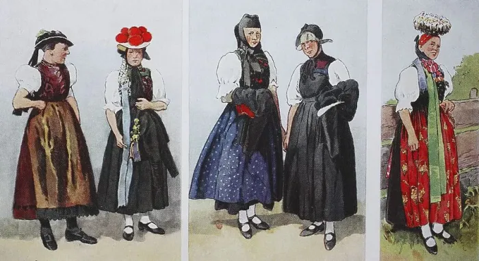 Framed Print : Fashion, clothing in Germany, around the 19th century