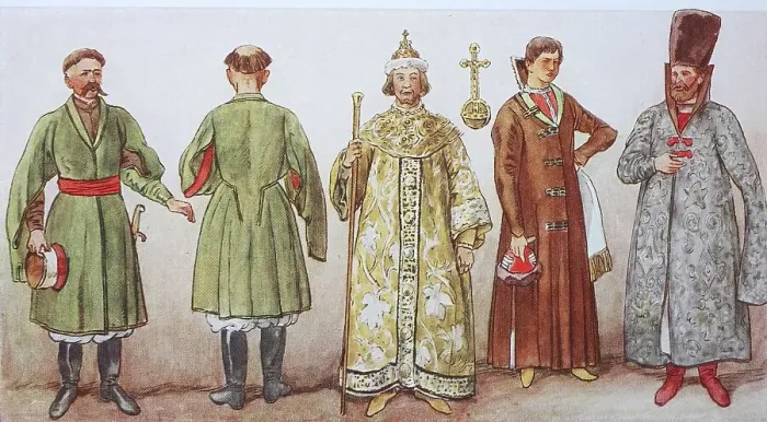 Framed Print : Fashion, clothing in Russia in the 16th 17th century