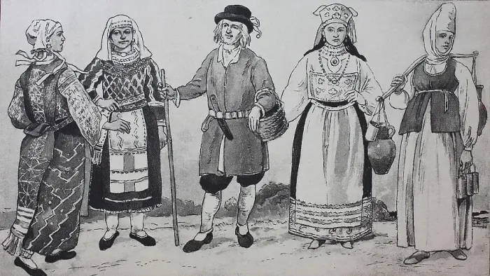 Framed Print : Fashion, costumes, clothes in the Baltic countries Framed Print : Fashion, costumes, clothes in the Baltic countries