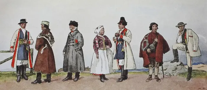 Framed Print : Fashion, historical clothes, folk costumes in Poland