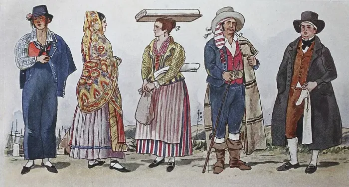 Framed Print : Fashion, Northern Italy c. 1800