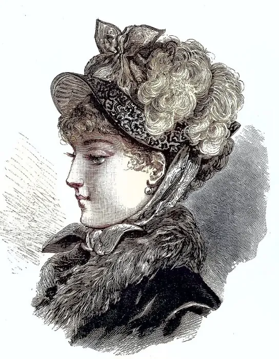 Framed Print : Fashion picture from the year 1880