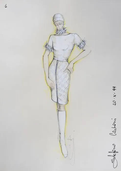 Framed Print : Fashion sketch, fashion design Framed Print : Fashion sketch, fashion design