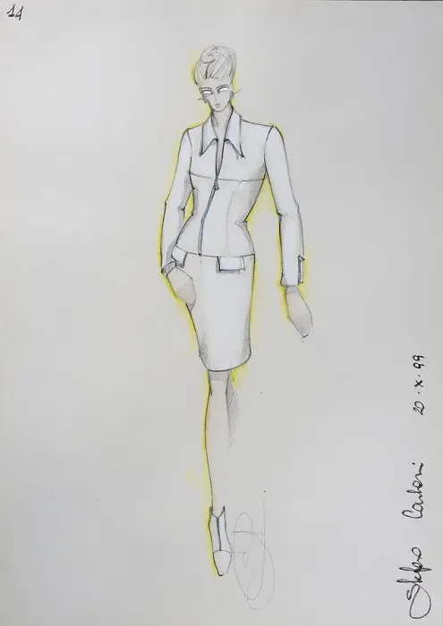 Framed Print : Fashion sketch, fashion design