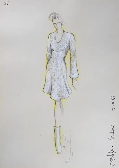 Framed Print : Fashion sketch, fashion design