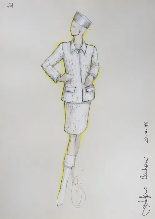 Framed Print : Fashion sketch, fashion design