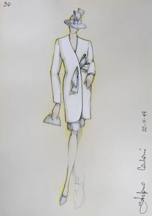 Framed Print : Fashion sketch, fashion design