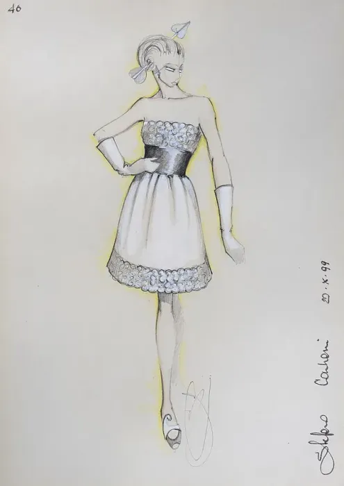 Framed Print : Fashion sketch, fashion design