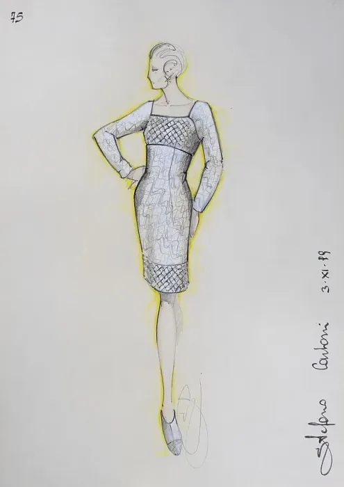 Framed Print : Fashion sketch, fashion design