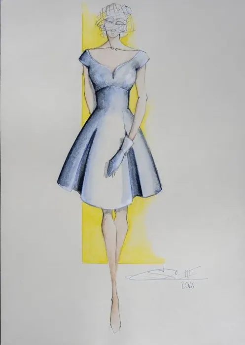 Framed Print : Fashion sketch, fashion design Framed Print : Fashion sketch, fashion design