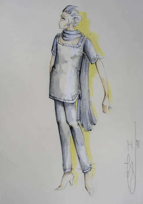 Framed Print : Fashion sketch, fashion design Framed Print : Fashion sketch, fashion design