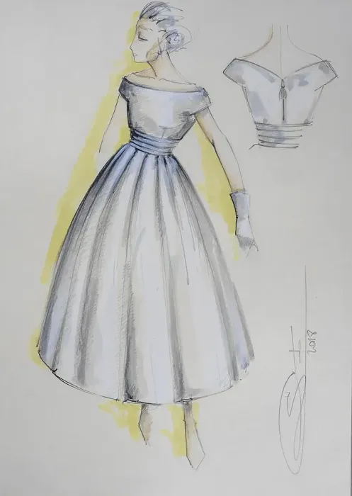 Framed Print : Fashion sketch, fashion design Framed Print : Fashion sketch, fashion design