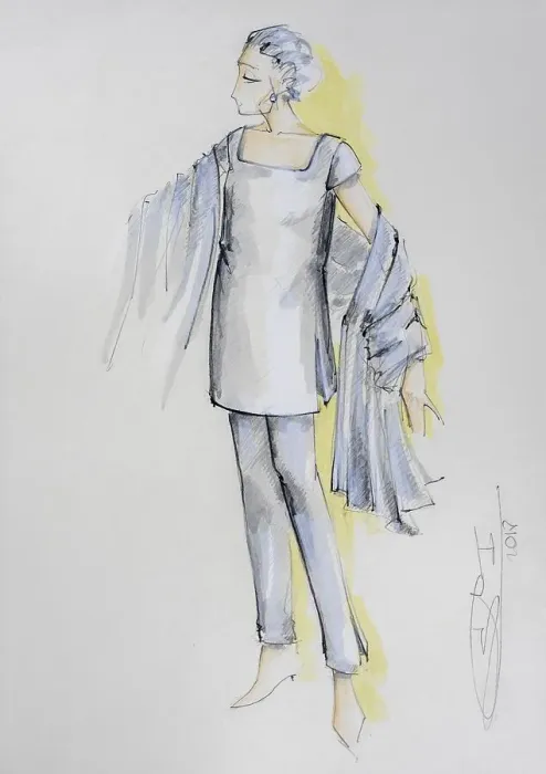 Framed Print : Fashion sketch, fashion design