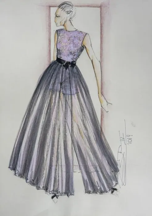 Framed Print : Fashion sketch, fashion design